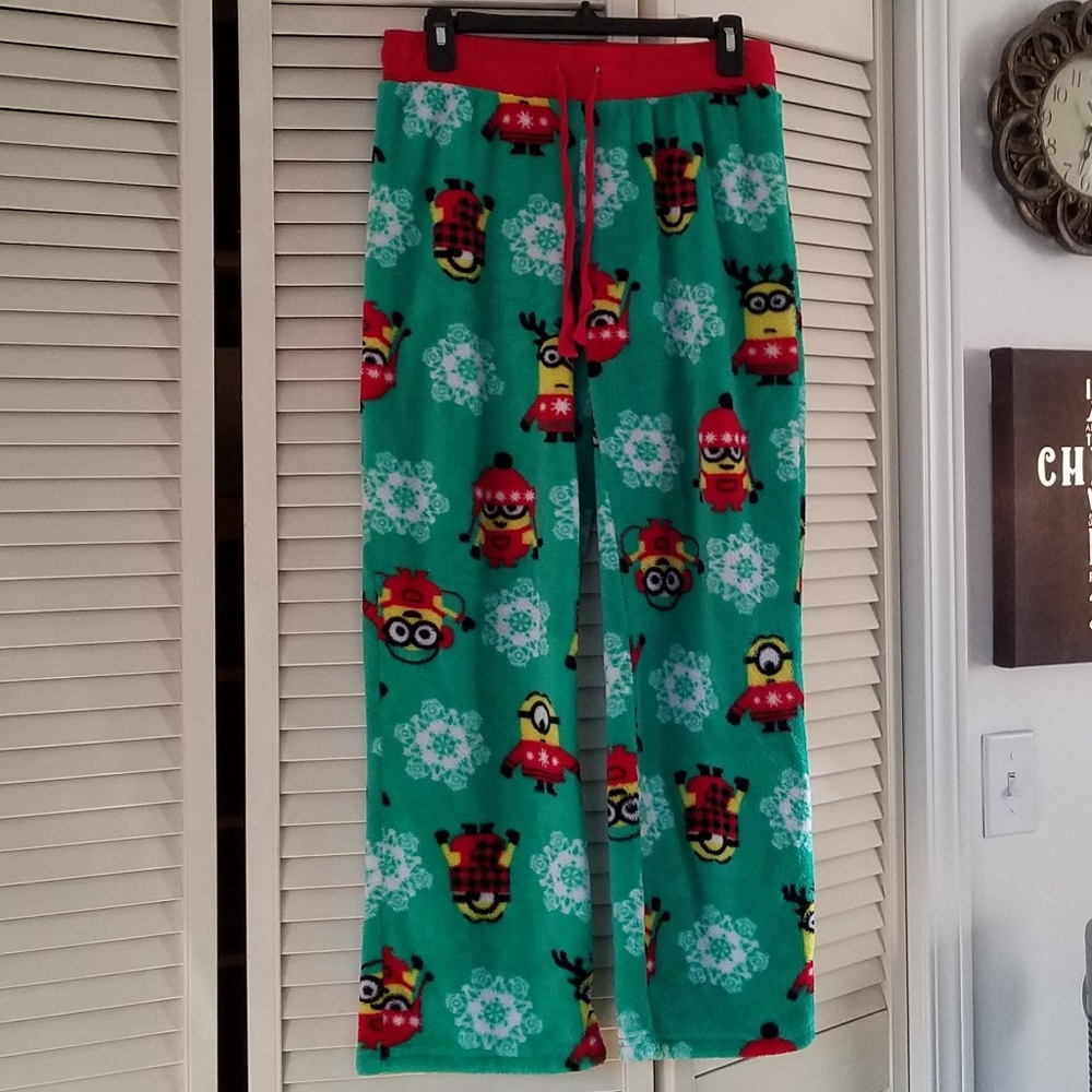 Minion Pajama/Lounge Pants/Bottoms Red/Green